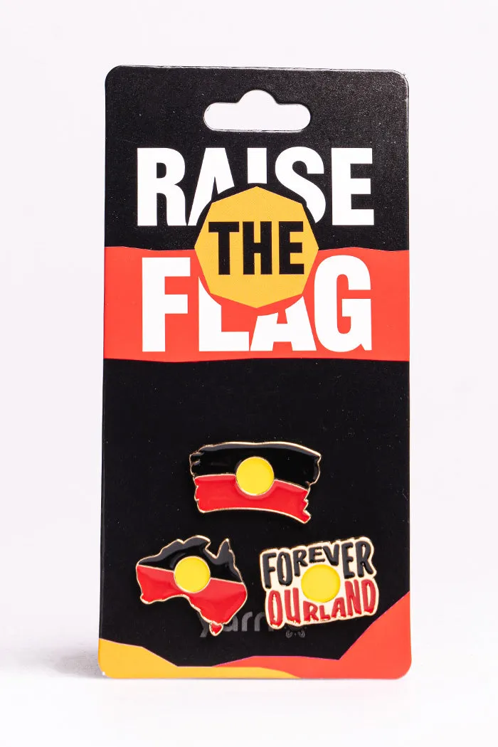 "Raise the Flag" Aboriginal Flag (Small) Black Women's T-Shirt Boxed Bundle 2