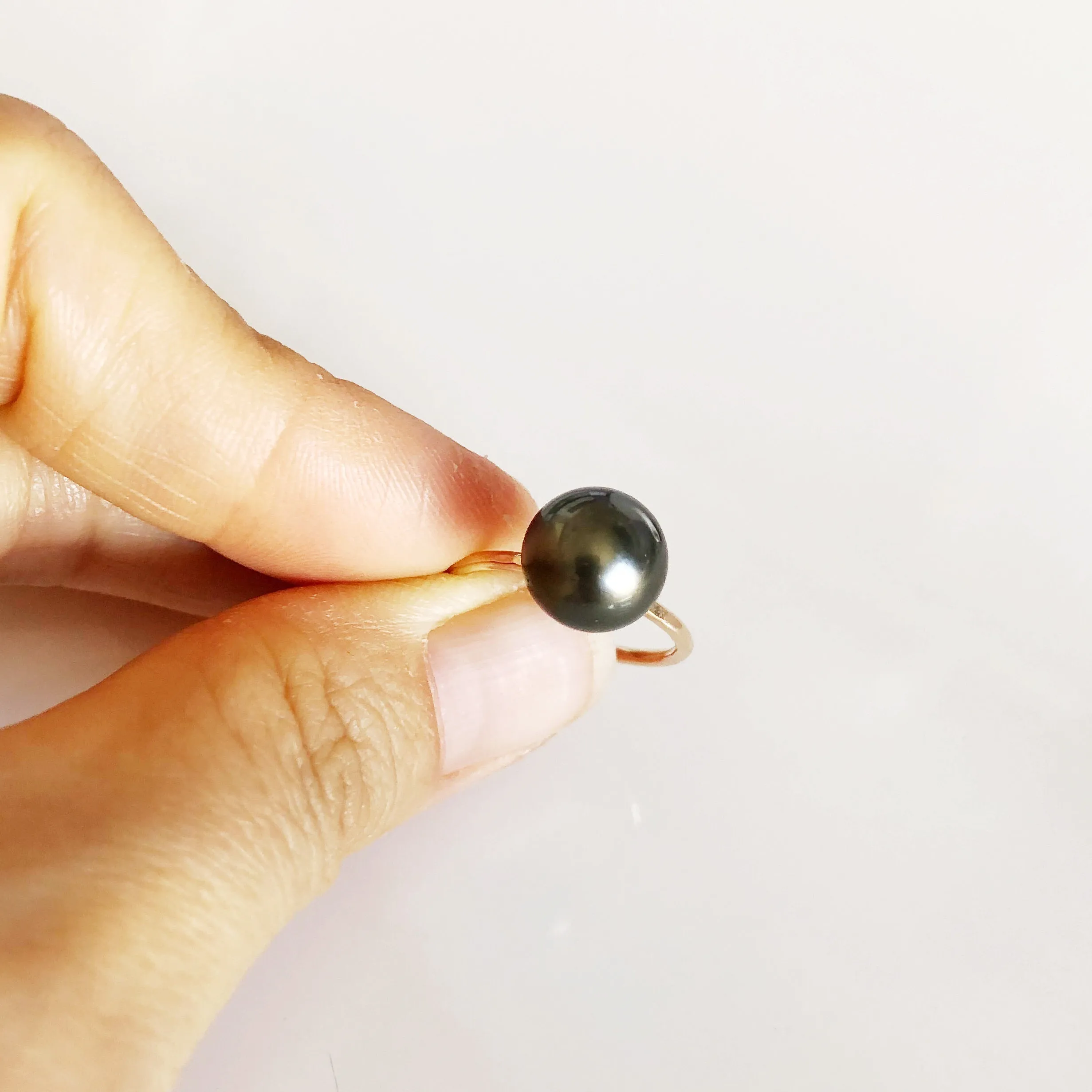 Ring ELVANI - tahitian pearl (R174)