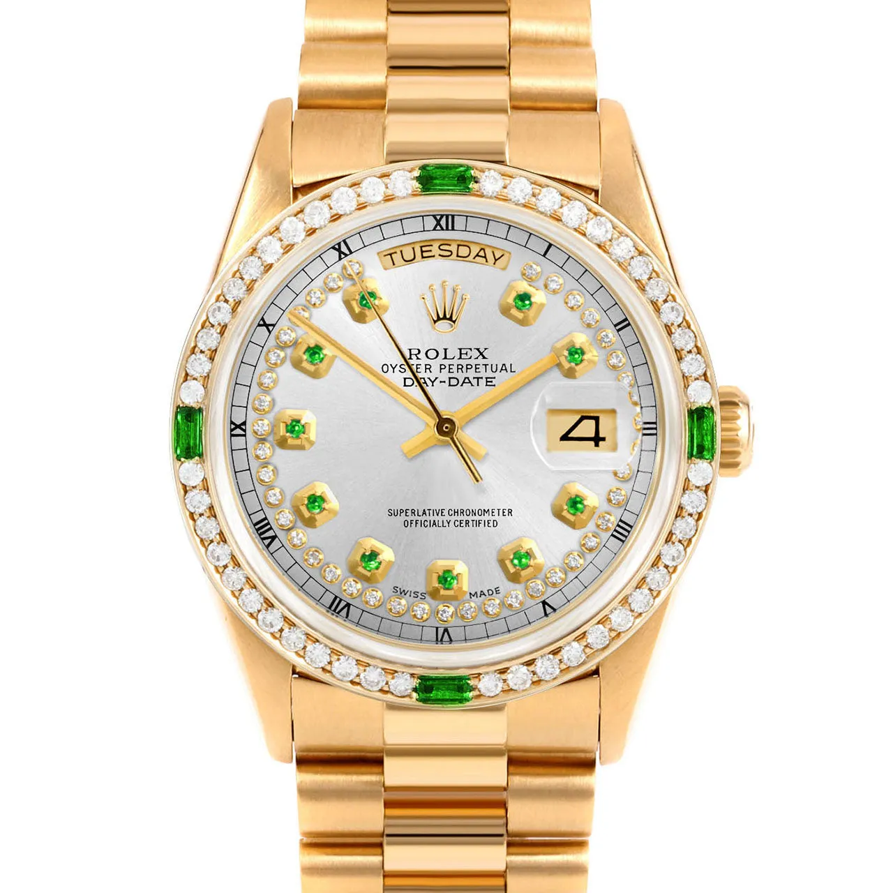 Rolex Day-Date 36mm | 18238-SLV-STRE-4EMD-PRS