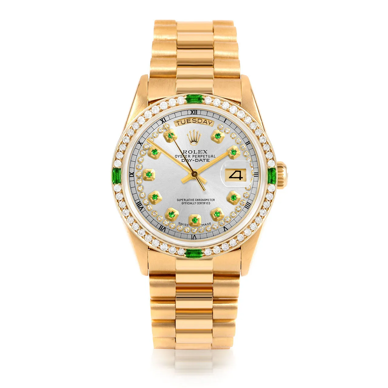 Rolex Day-Date 36mm | 18238-SLV-STRE-4EMD-PRS