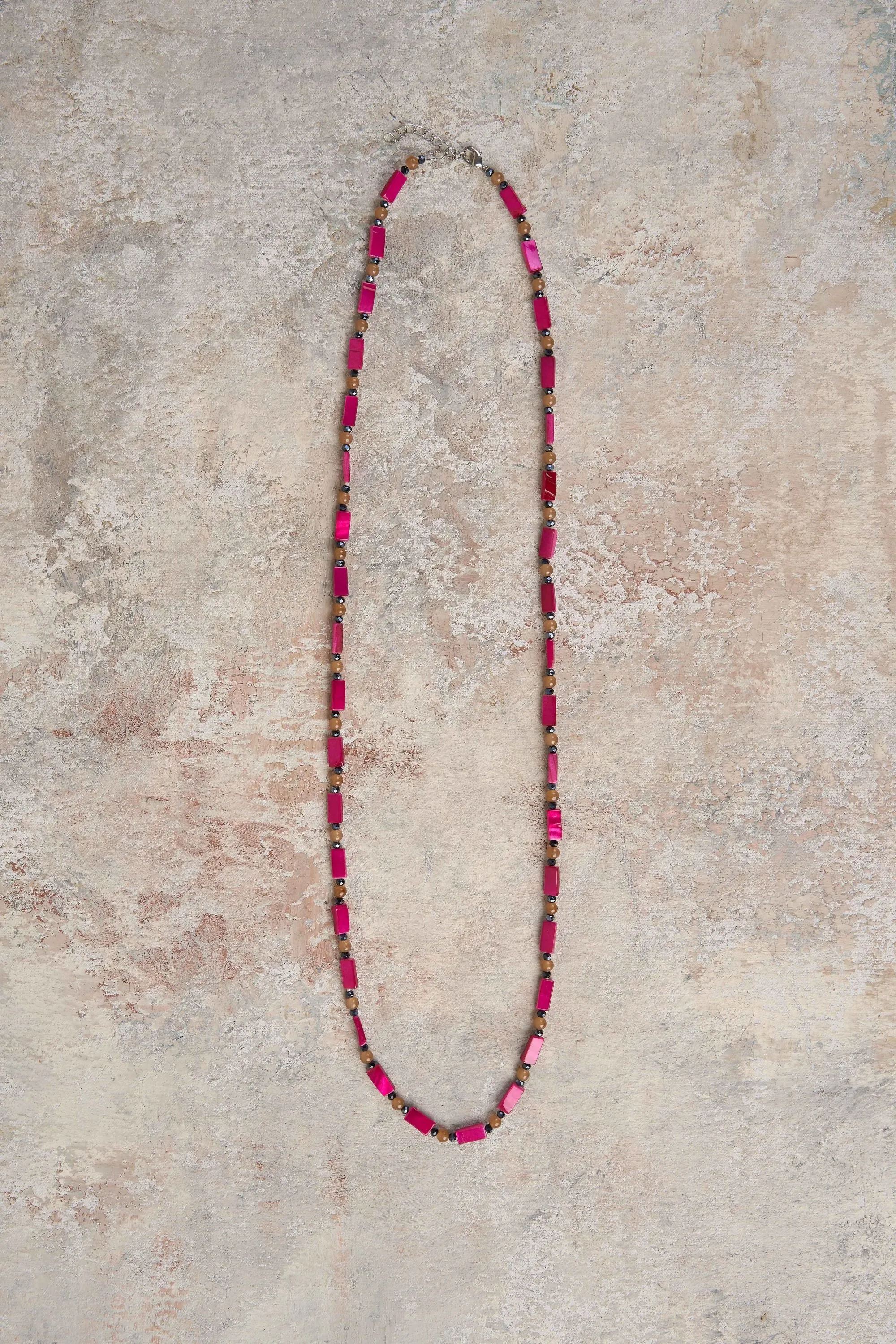 Rose Beaded Shell Necklace