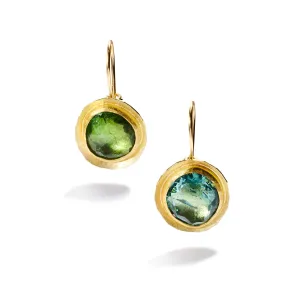 Rose Cut Green Tourmaline Earrings