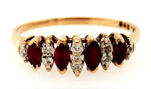 Ruby & Diamond 9ct Yellow Gold  Dress Ring