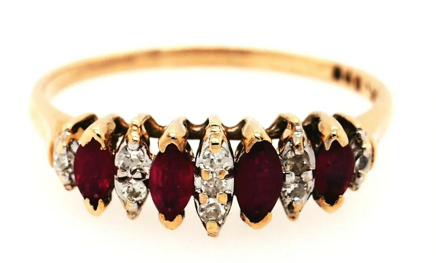 Ruby & Diamond 9ct Yellow Gold  Dress Ring