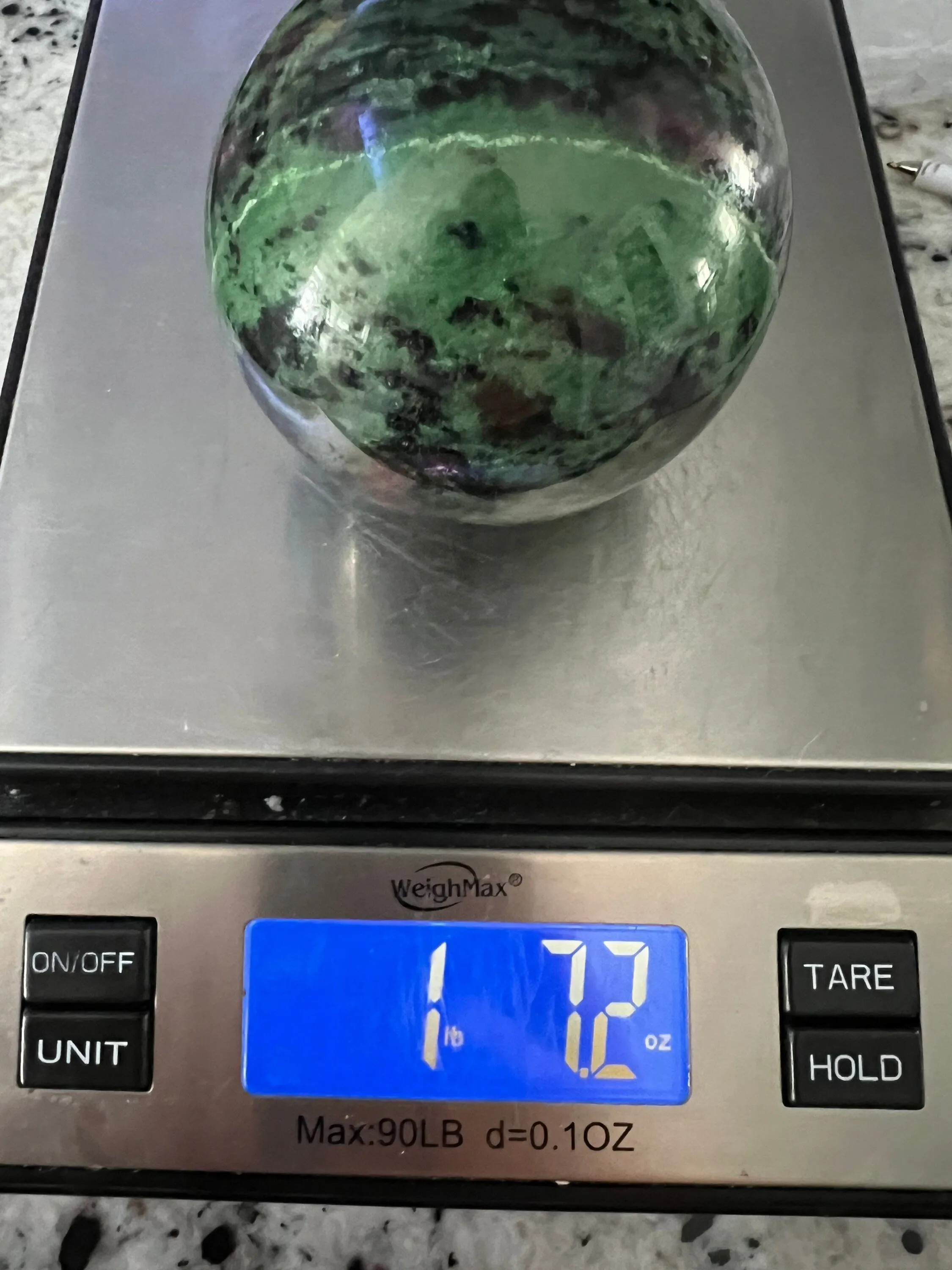 Ruby zoisite sphere 1lb 7oz 76mm