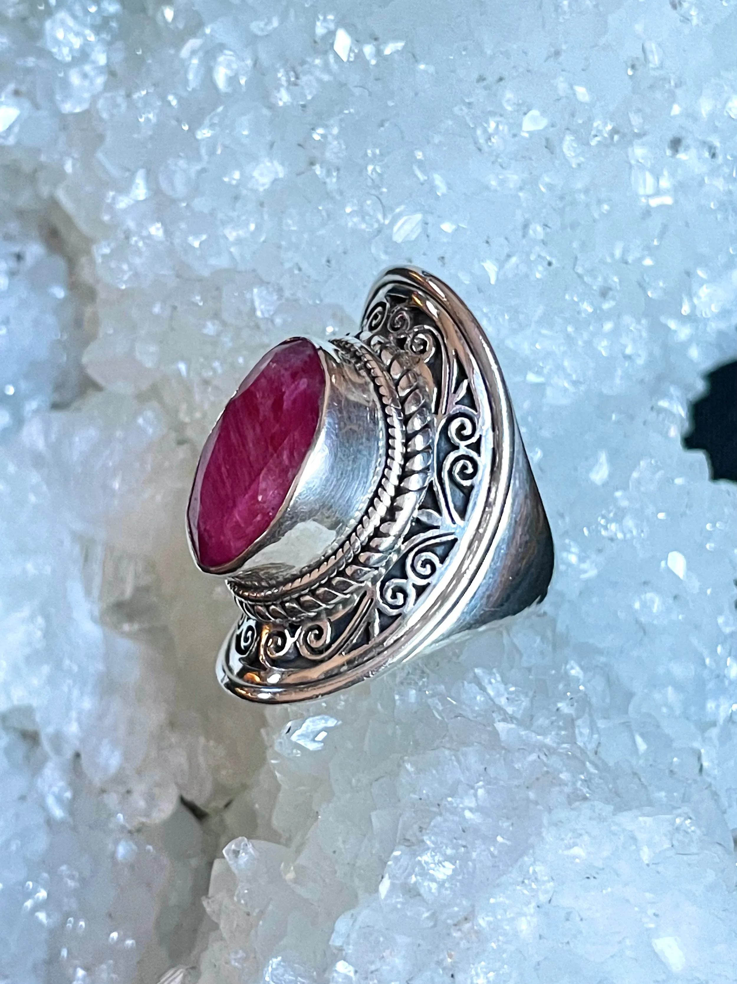 Shield of Compassion Ruby Ring