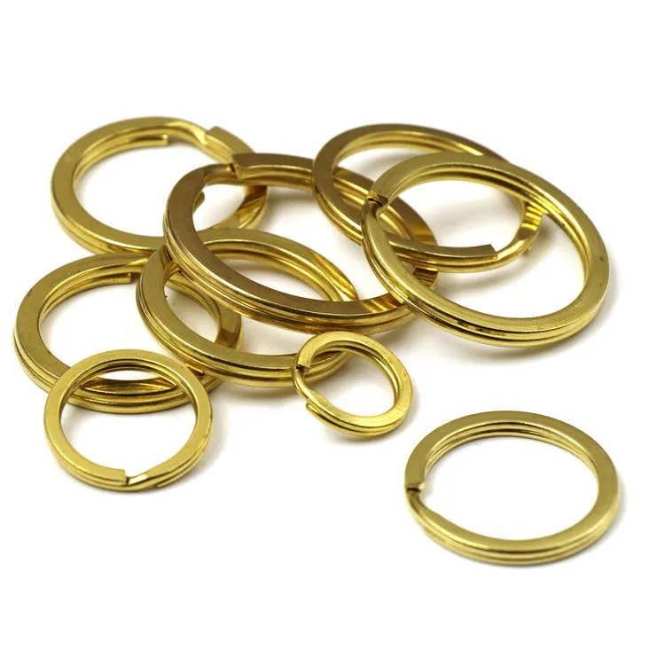 Solid Brass Flat Split Key Ring 12-25mm Hardware Accessories