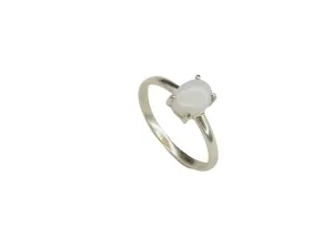 Solitaire Opal Ring - Natural Australian Opal - October Birthstone Ring