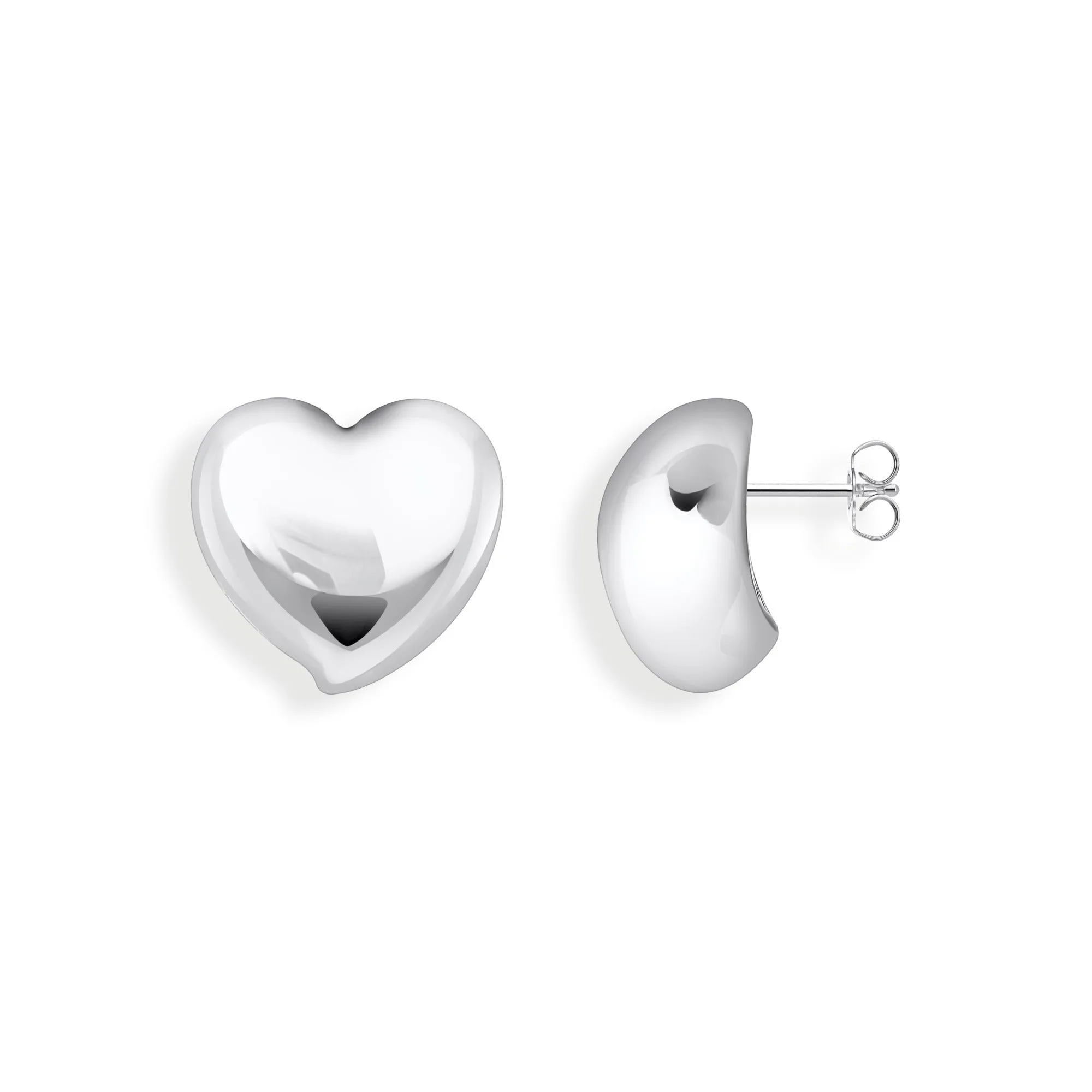 Sterling Silver Bold Elegance Heart Shaped Earrings H2302-001-21