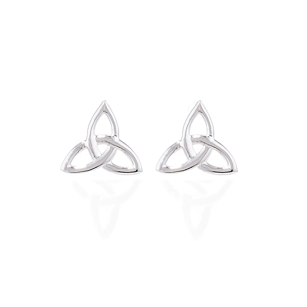 Sterling Silver Trinity Simple Stud Earrings