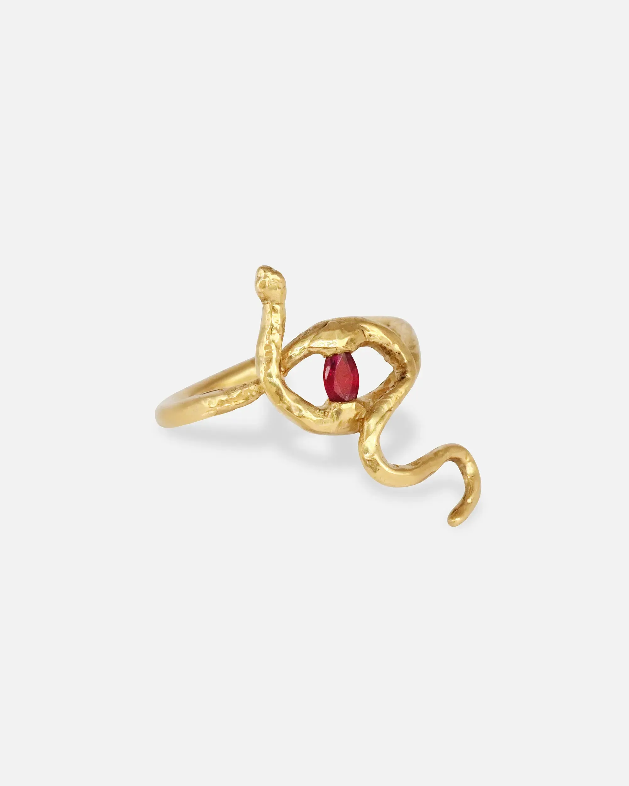 Sundrop Snake Ring / Marquise Ruby