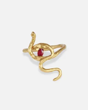 Sundrop Snake Ring / Marquise Ruby