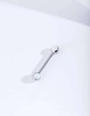 Surgical Steel Synthetic Opal Nipple Bar