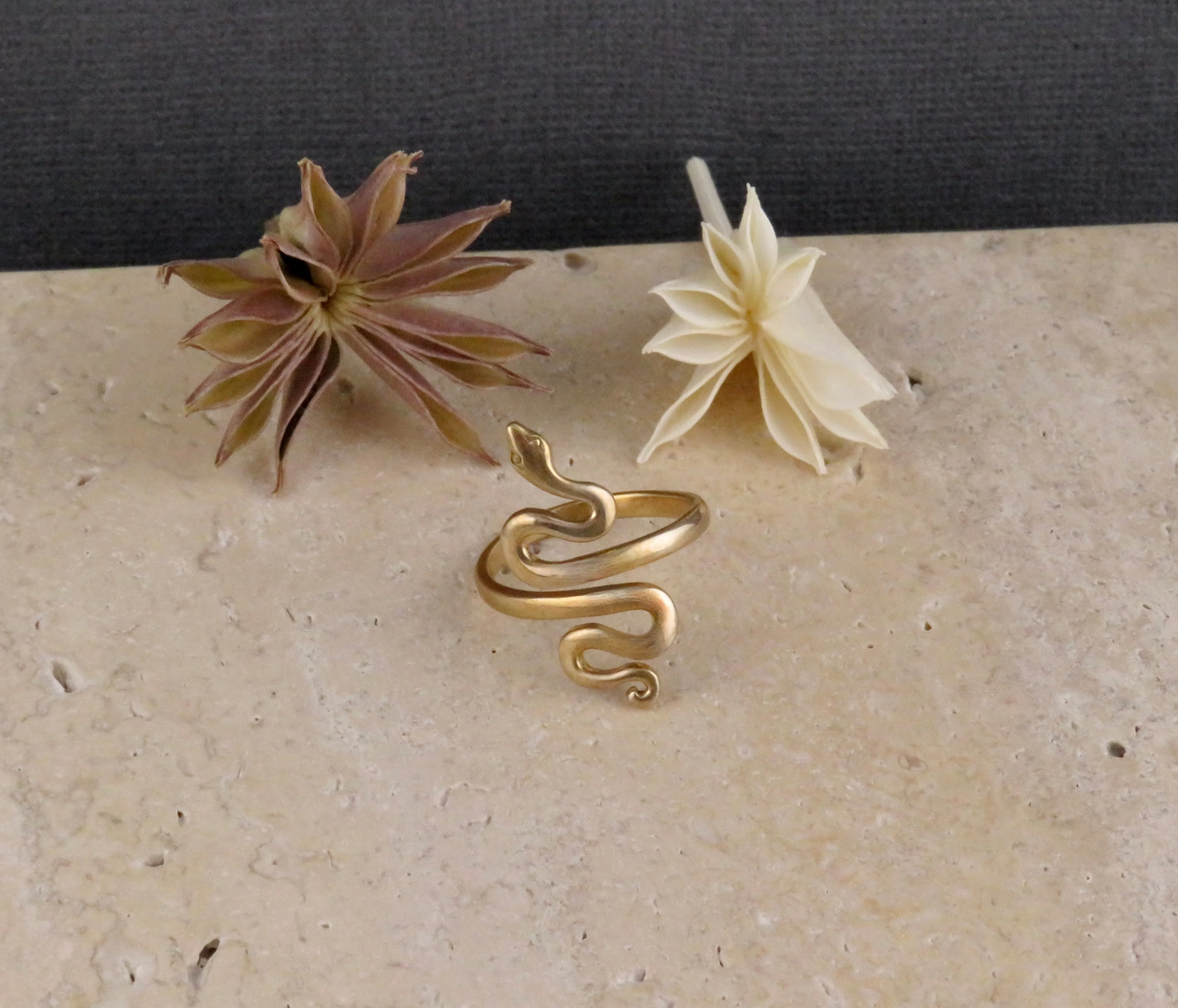 Twisty Snake Ring - Gold Bronze