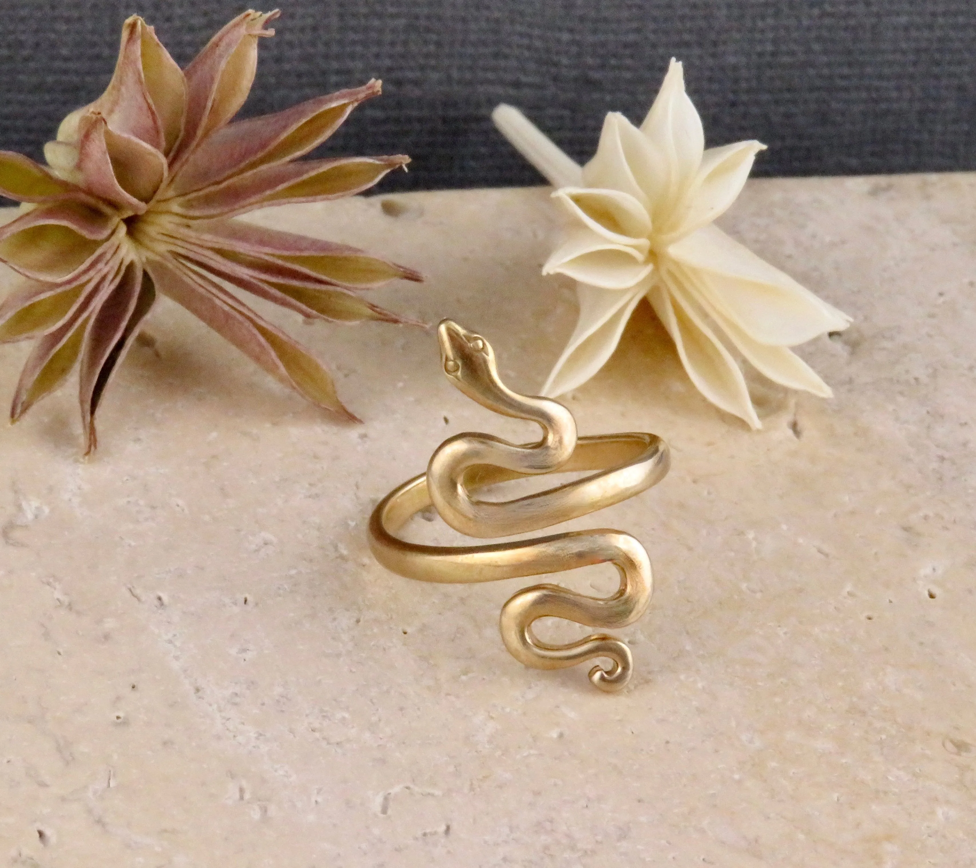 Twisty Snake Ring - Gold Bronze