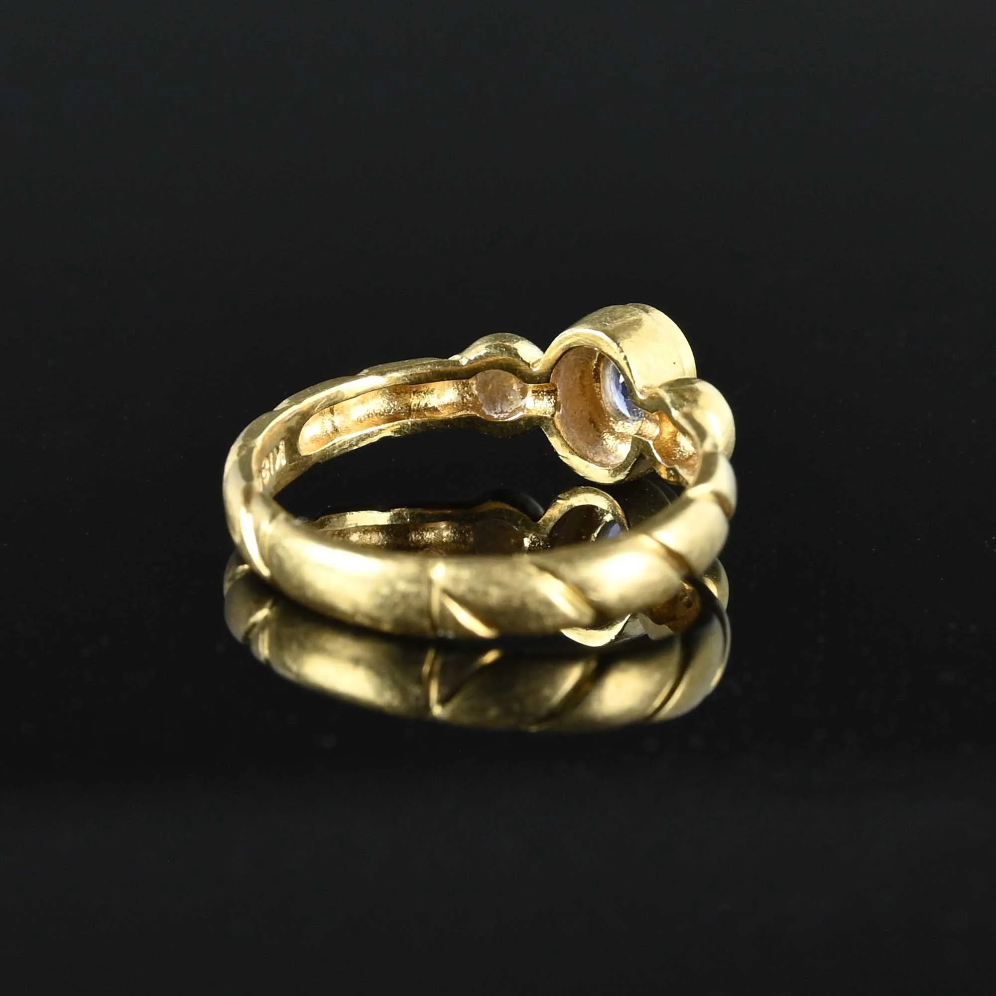 Vintage 18K Gold Natural Sapphire Band Ring