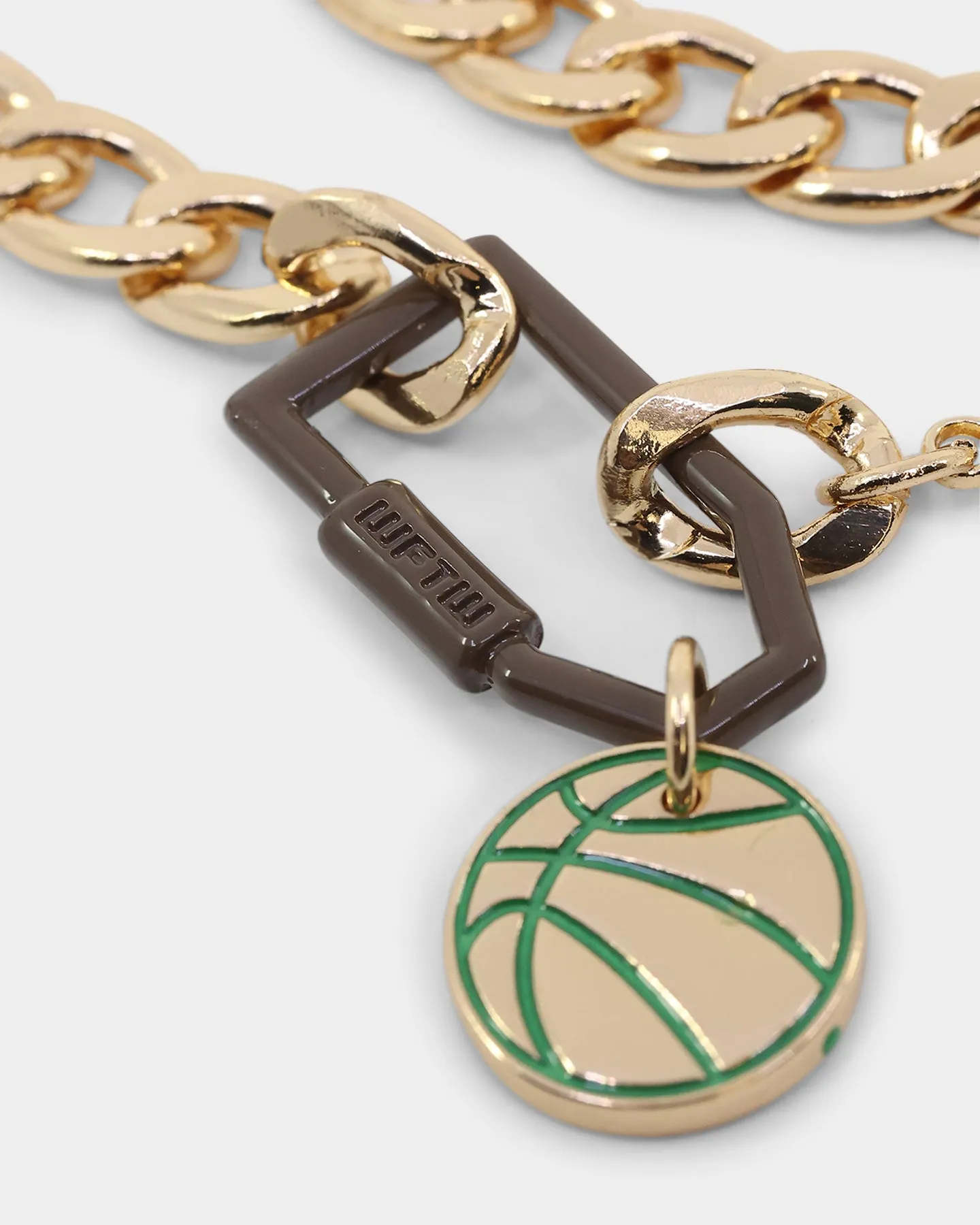 Wild for the Weekend Slam Dunk Basketball Bracelet Gold/Brown/Green