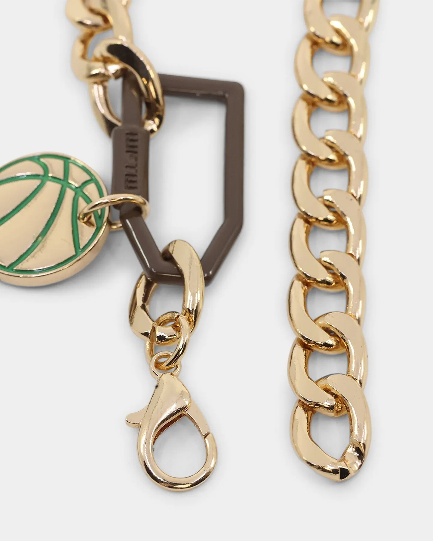 Wild for the Weekend Slam Dunk Basketball Bracelet Gold/Brown/Green