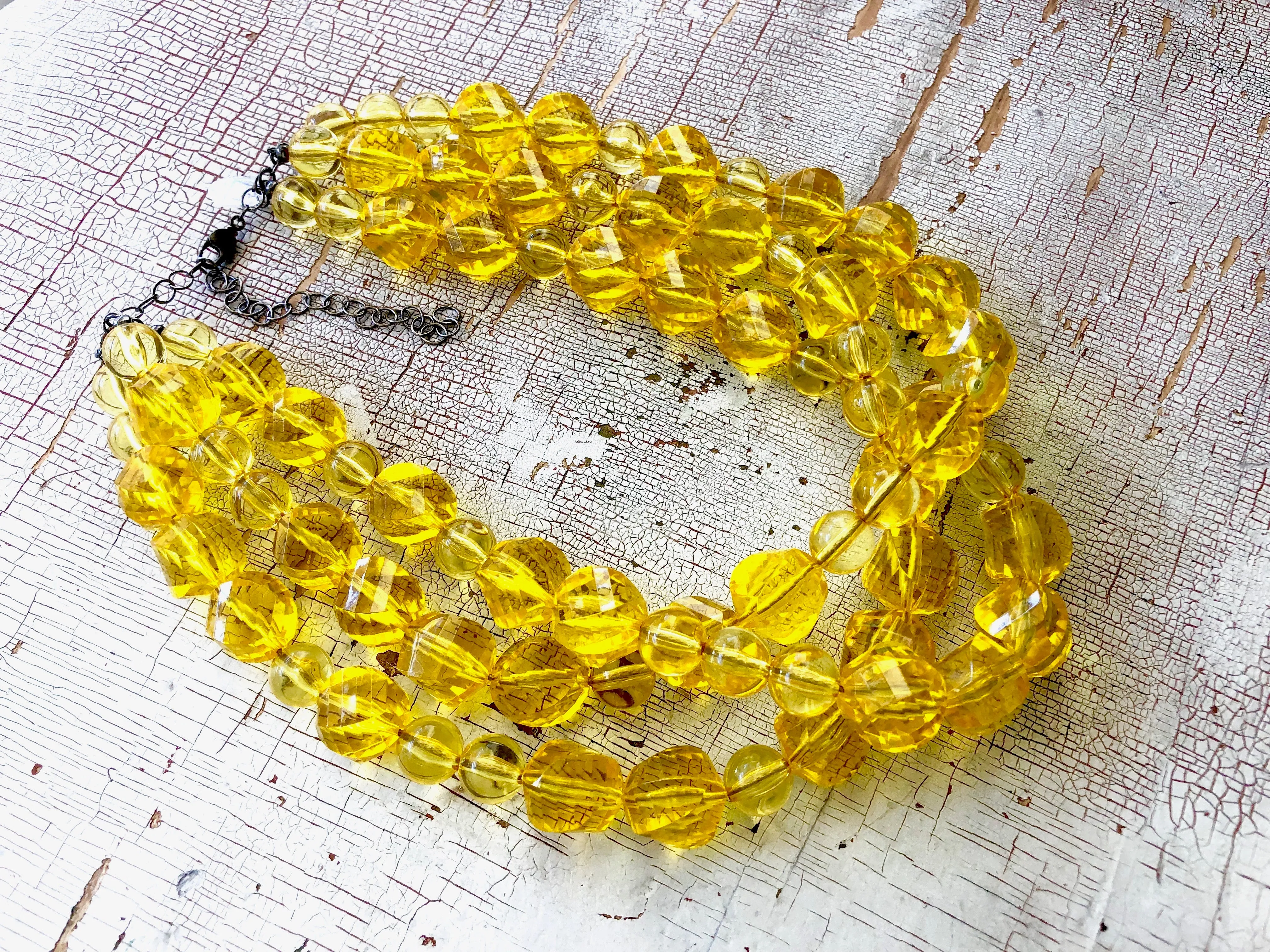 Yellow Faceted Morgan Necklace