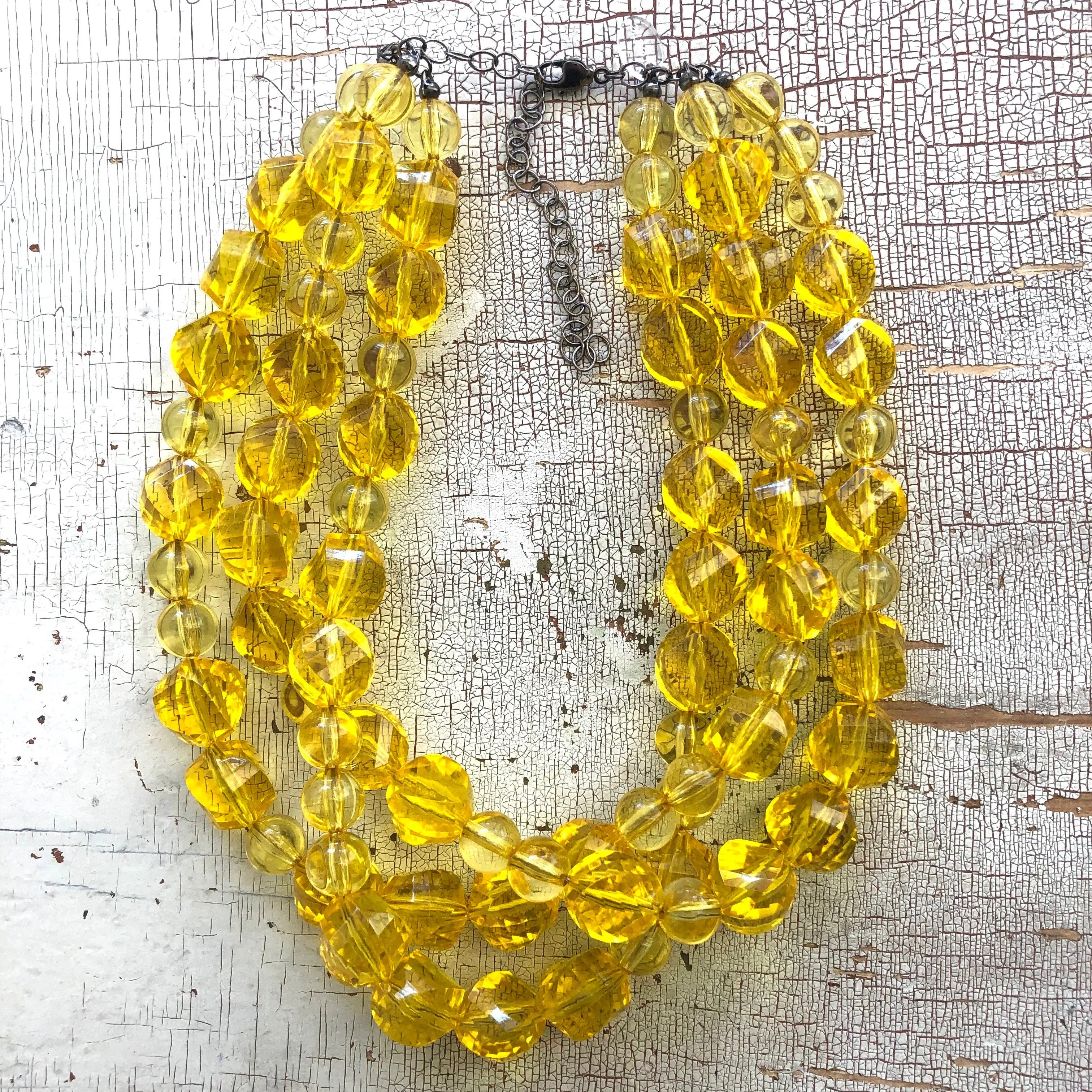 Yellow Faceted Morgan Necklace