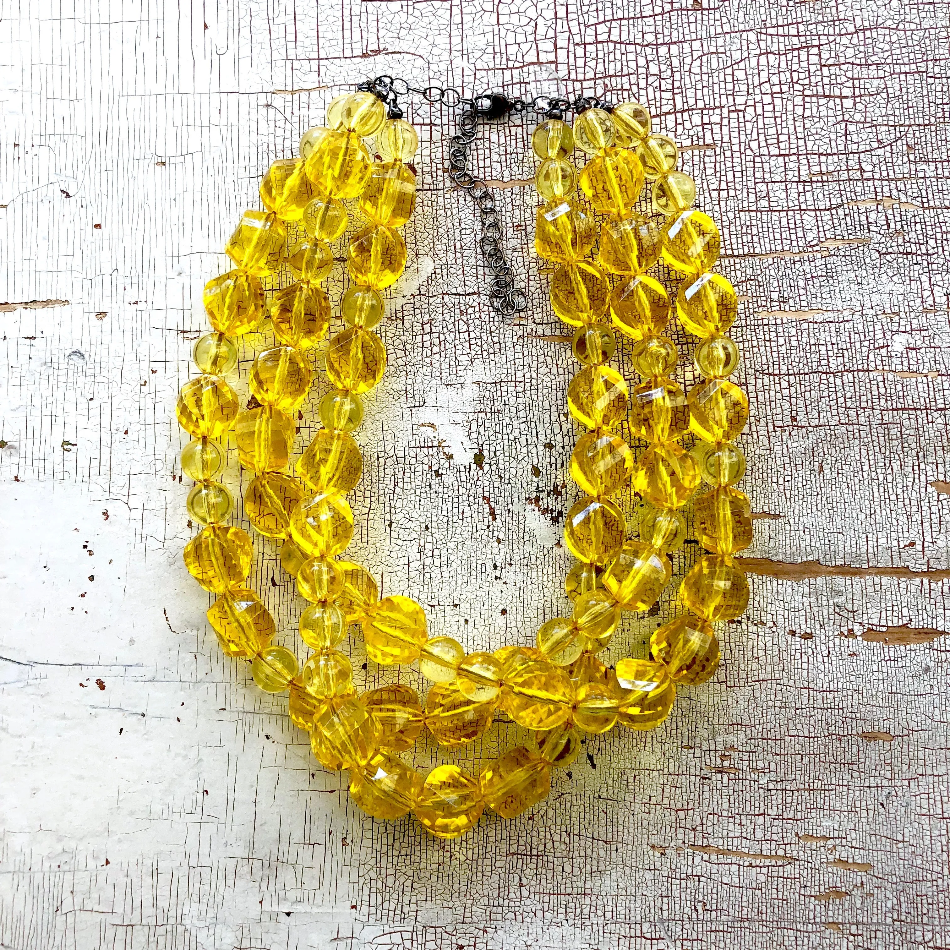 Yellow Faceted Morgan Necklace