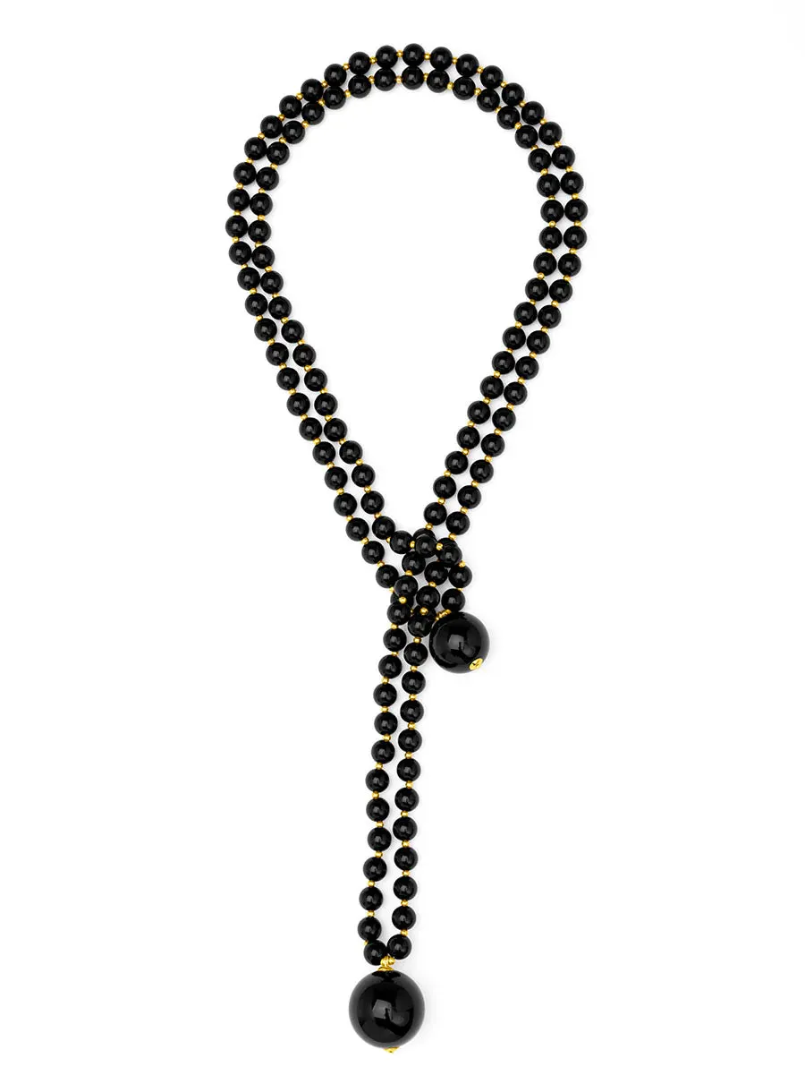 Zenzii N2923 Double Resin Beaded Long Lariat Necklace